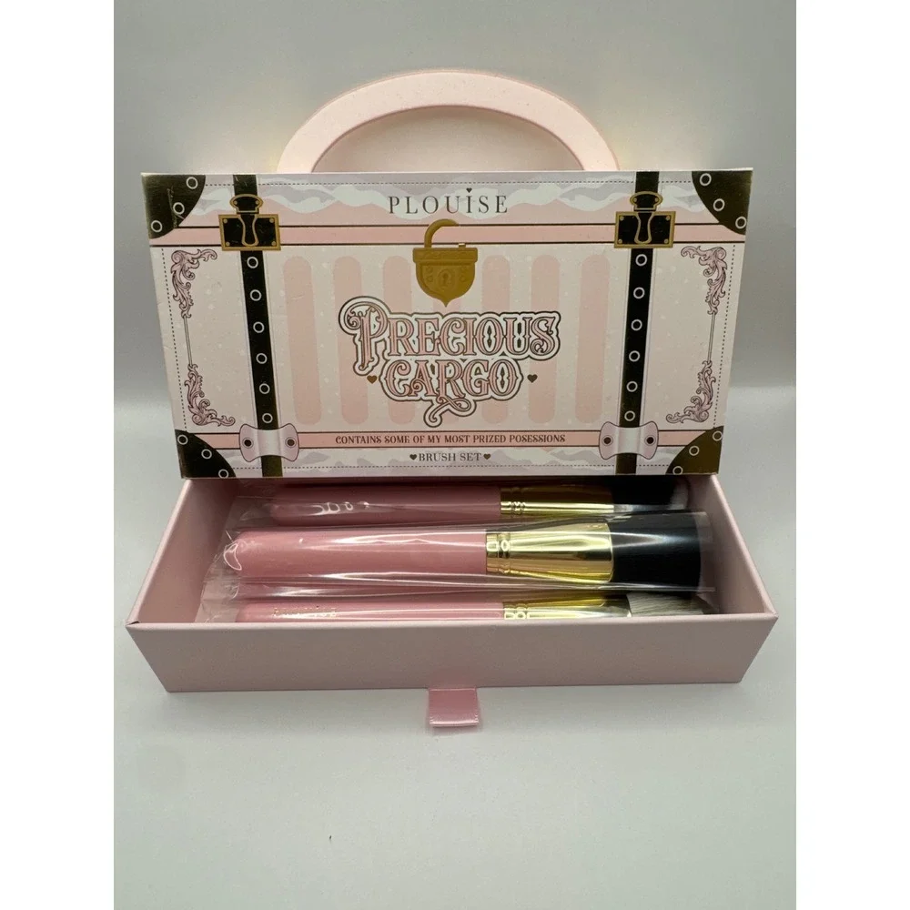 PLouise Precious Cargo‎ 11 Piece Makeup Brush Set Pink Gold Suitcase Box NEW